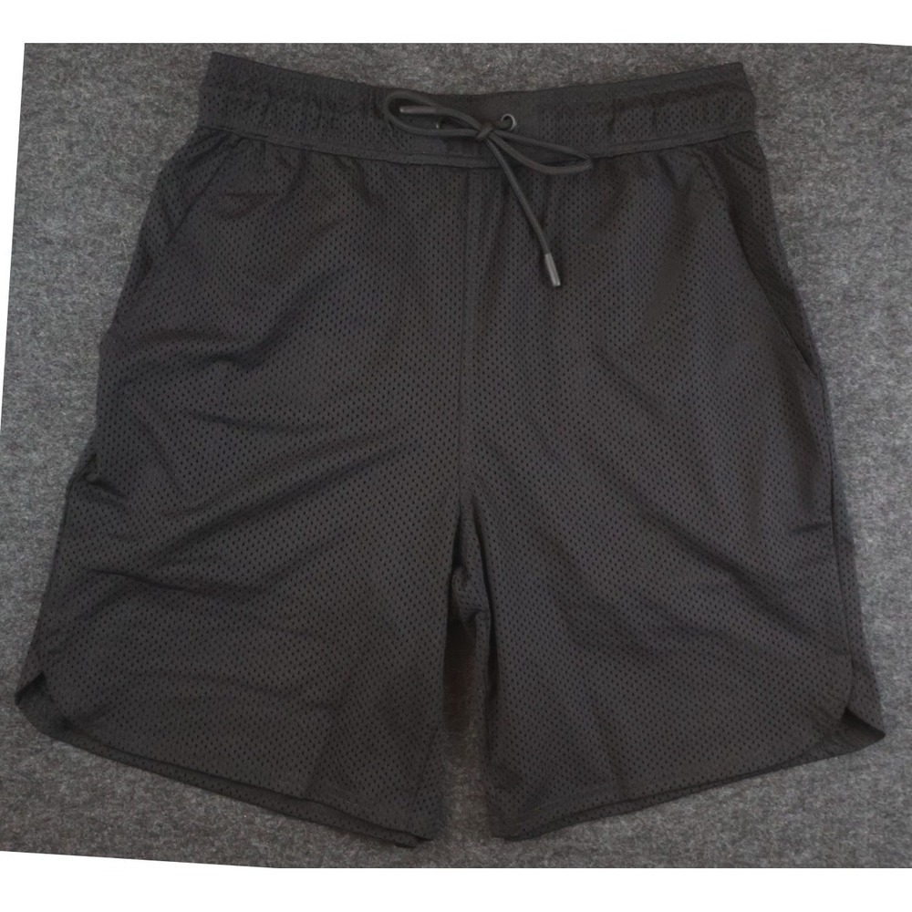 CSG Active Shorts Mens Large Black Mesh Athletic Shorts Stretch Quick Dry NWT